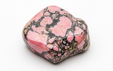 Unique pink and black stone showcasing intricate patterns and textures found in natural settings