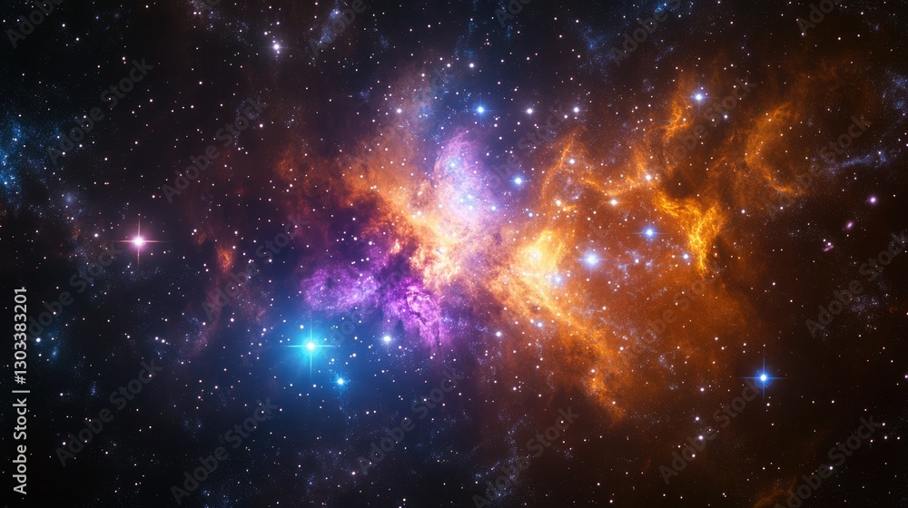 Aufkleber celestial explosion of color in deep space astronomical event digital art cosmic environment wide an
