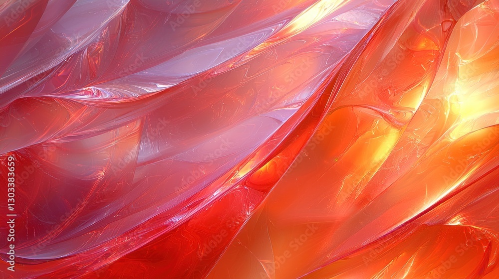 Poster abstract red and orange fractal art: a vivid display of color and texture