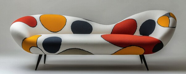 Abstract art inspired modern sofa with colorful geometric design