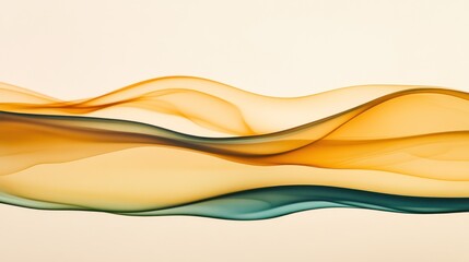 Obraz premium Abstract Golden and Teal Smoke Waves: A Serene Artistic Composition