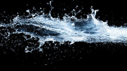Dynamic Water Splash Against Black Background