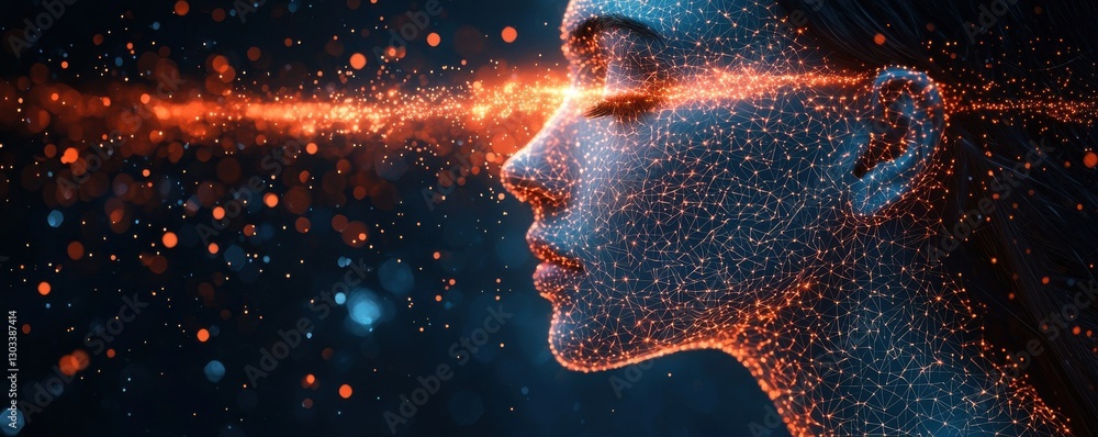 Aufkleber futuristic concept of digital neural connections in artificial intelligence visualization