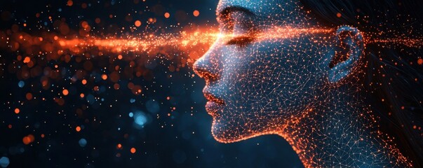 Futuristic Concept of Digital Neural Connections in Artificial Intelligence Visualization