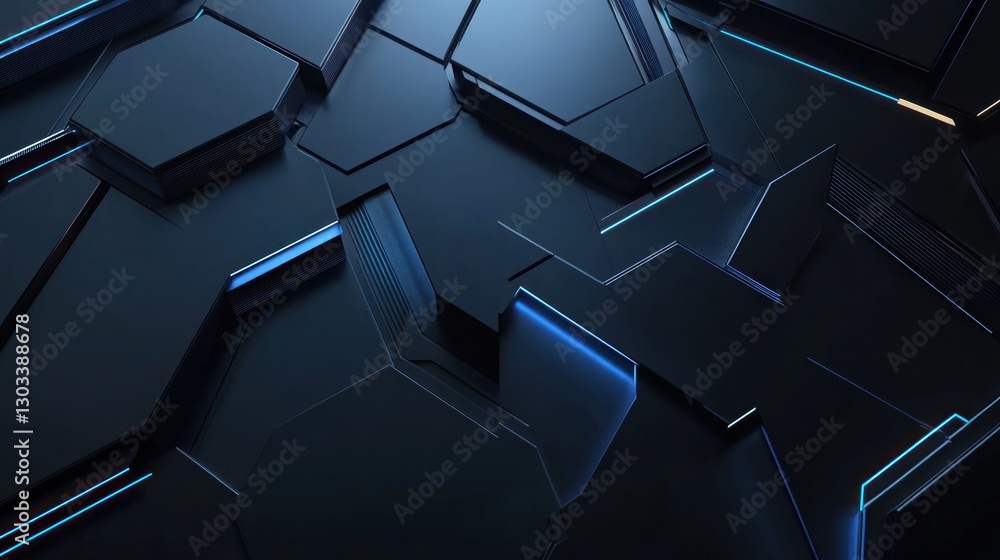 Poster abstract dark hexagonal tech background