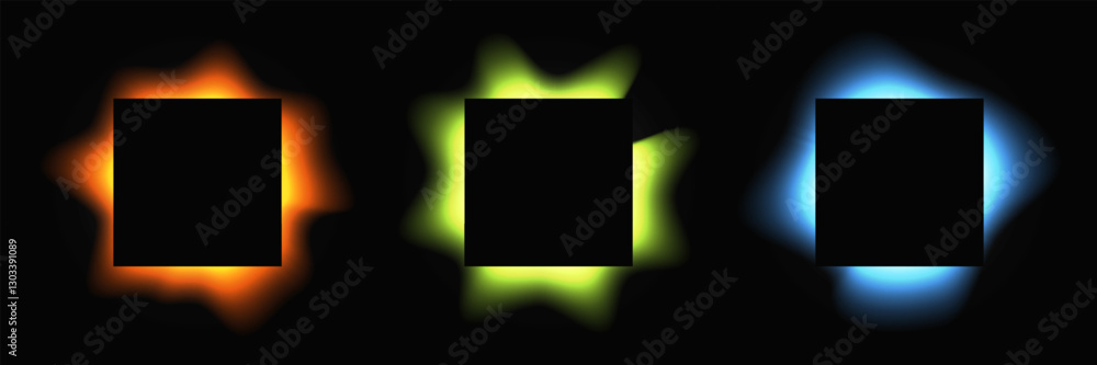 Poster set of square illuminate light frames