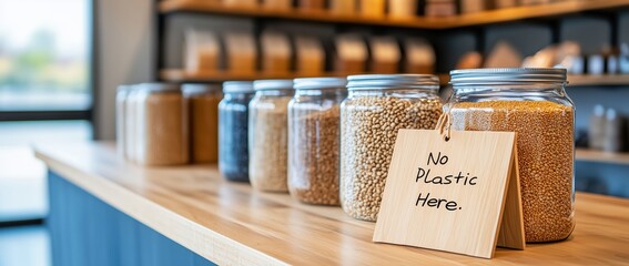 Sustainable Shopping Experience Local Store Product Display Eco-Friendly Environment Close-Up View Zero Waste Concept