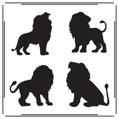 Lion silhouette, Lion illustration , Lion clipart, Lion vector , Lion icon , black Lion, Lion illustration on white background, Lion vector illustration , Lion silhouette illustration,						