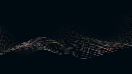 technology wavy dots lines vector multi colors lines with darker background abstract background, data lines visualization