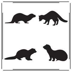 Otters silhouette, Otters illustration , Otters clipart, Otters vector , Otters icon , black Otters, Otters 
illustration on white background, Otters vector illustration , 				