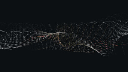 technology wavy dots lines vector multi colors lines with darker background abstract background, data lines visualization