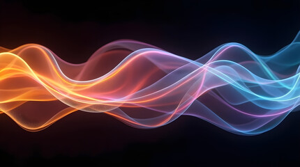 Vibrant Colorful Abstract Wavy Lines Digital Art Background Wallpaper Design