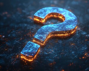 Fiery Question Mark on Molten Ground