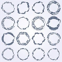 Cyber Elements: Futuristic Glitch Designs. Futuristic cyber elements with glitch-inspired, circular designs. Perfect for digital interfaces, sci-fi projects, and innovative high-tech branding