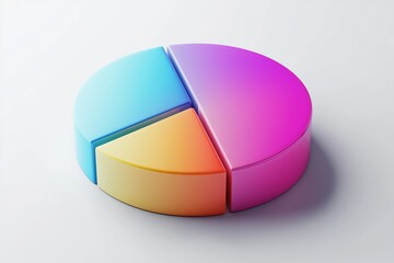 Obraz premium 3D Pie Chart with Gradient Colors for Business Presentations