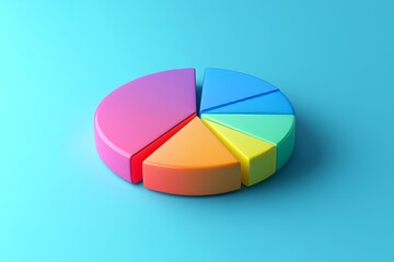 Obraz premium 3D Pie Chart with Gradient Colors for Business Presentations