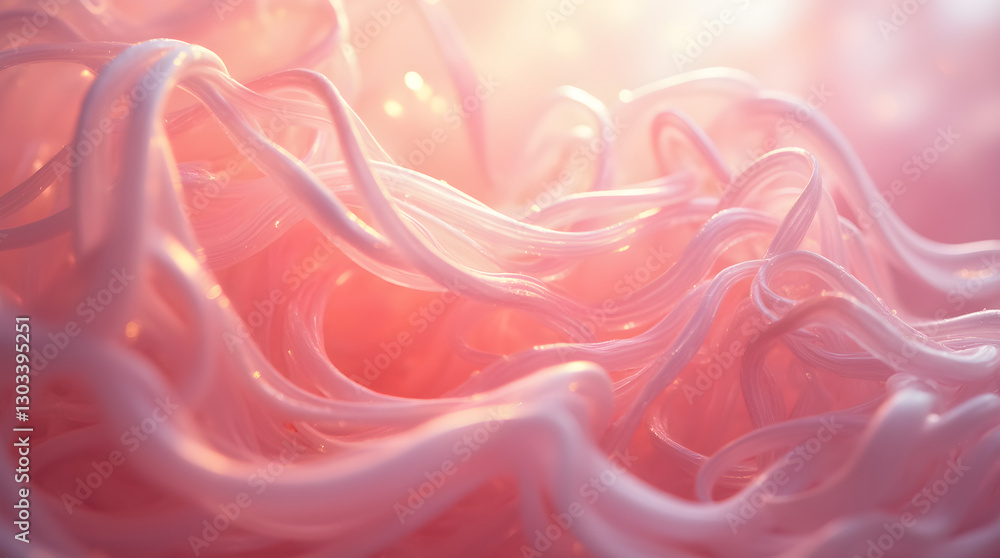 Poster pink shiny abstract waves glossy texture 3d render digital art background soft light smooth surface 