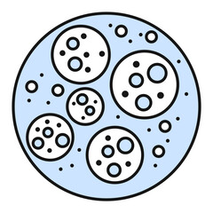 Icon: Microalgae - Marine Skincare Icon, Anti-Aging, Antioxidant-Rich, Hydrating, Organic Skincare. Editable Stroke and Colors.