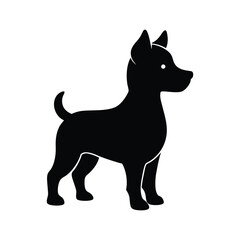 baby dog vector silhouette, black dog silhouette 