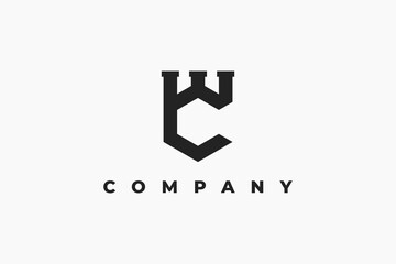 Obraz premium letter c castle minimal logo