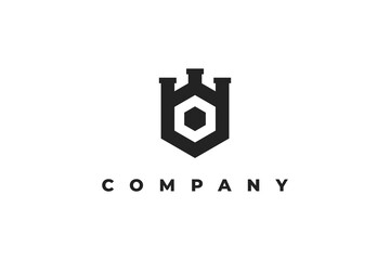 Obraz premium letter o and modern castle logo