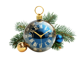 Christmas pocket watch with ornaments