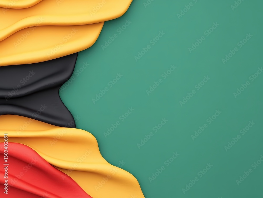 Aufkleber abstract wave pattern of colorful fabric layers on a solid background
