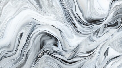 Fototapeta premium Swirling Abstract Black and White Fluid Art Design Texture and Background