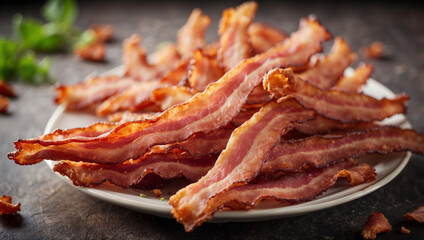 Crispy Fried Bacon Perfect for Breakfast or as a Tasty Snack