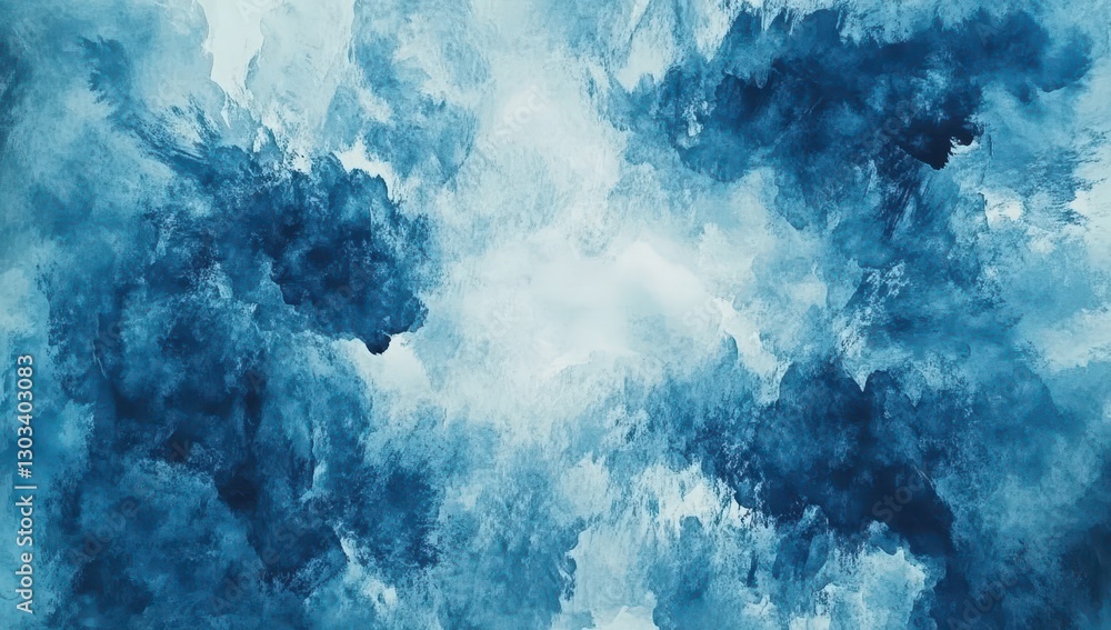 Poster artistic blue and turquoise abstract background with fluid watercolor texture for creative projects 