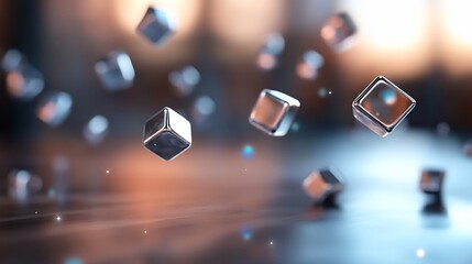 Floating Cubes, Abstract Scene