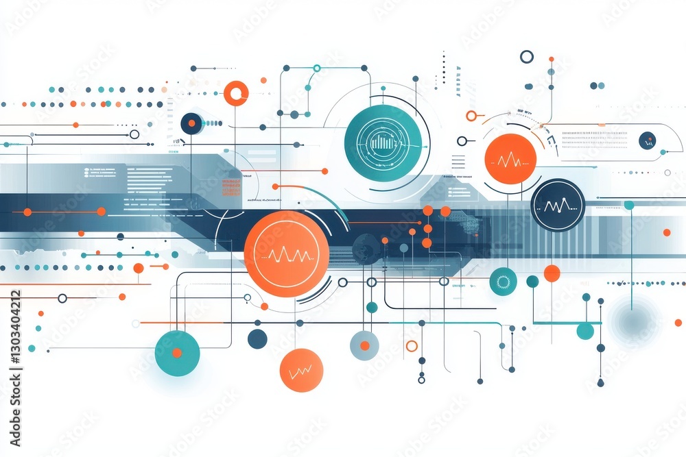 Poster visualizing big data a digital illustration of insights and trends in technology