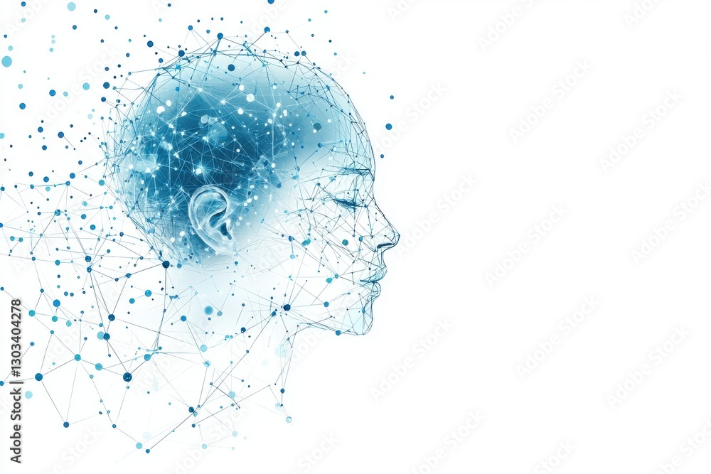 Poster analyzing future ai-driven data insights virtual environment digital art futuristic perspective