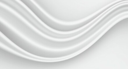 White fabric folds, Soft silky texture, Flowing curves, Minimalist design, Elegant drapery, Abstract waves, Clean monochrome, Smooth undulating surfaces, Light and shadow play, High-contrast textile, 