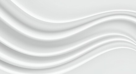 White fabric folds, Soft silky texture, Flowing curves, Minimalist design, Elegant drapery, Abstract waves, Clean monochrome, Smooth undulating surfaces, Light and shadow play, High-contrast textile, 