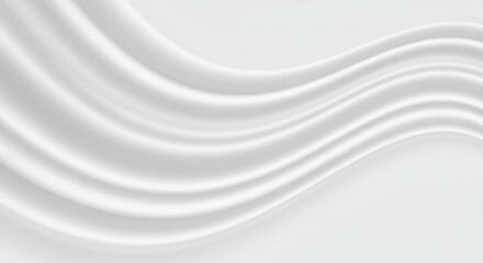 Obraz premium White fabric folds, Soft silky texture, Flowing curves, Minimalist design, Elegant drapery, Abstract waves, Clean monochrome, Smooth undulating surfaces, Light and shadow play, High-contrast textile, 