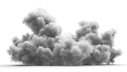 Realistic Gray Smoke Cloud