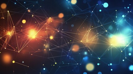 Abstract background with colorful, glowing waves and lines on a dark purple, blue, and pink gradient color background