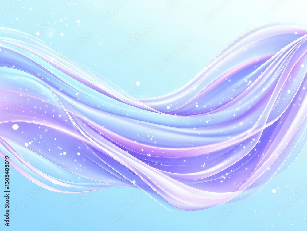 Poster abstract flowing waves in soft pastel colors with a dreamy background effect