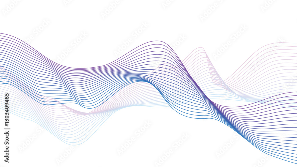 Poster digital dynamic wave of particles and lines. abstract blue futuristic background. big data visualiza