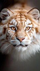 Obraz premium Wild tiger captures attention with striking features and intense gaze, showcasing its beauty in natural habitat