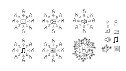 Digital Marketing Line Editable Icons set. Vector illustration in modern thin line style of marketing icons. viral symbol. Editable stroke.	