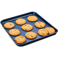 baked cookies on a tray isolated on transparent background