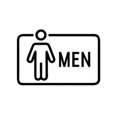 Male figure representing the men's restroom or space for men in public and private areas.