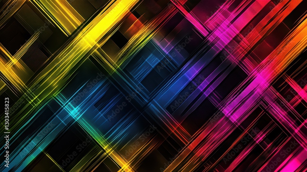 Aufkleber abstract colorful geometric background with intersecting lines and vibrant hues.