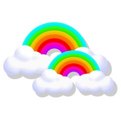 rainbow and clouds, cloudscape, rainbow illustration, wall decoration, rainbow in the sky, rainbow in clouds, rainbow design, landscape, sky element, 3d