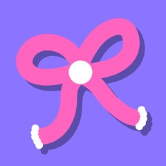 Pink ribbon, pink ribbon on purple background, ribbon design, cute ribbon, ribbon, girly, card, fathion, decoration 