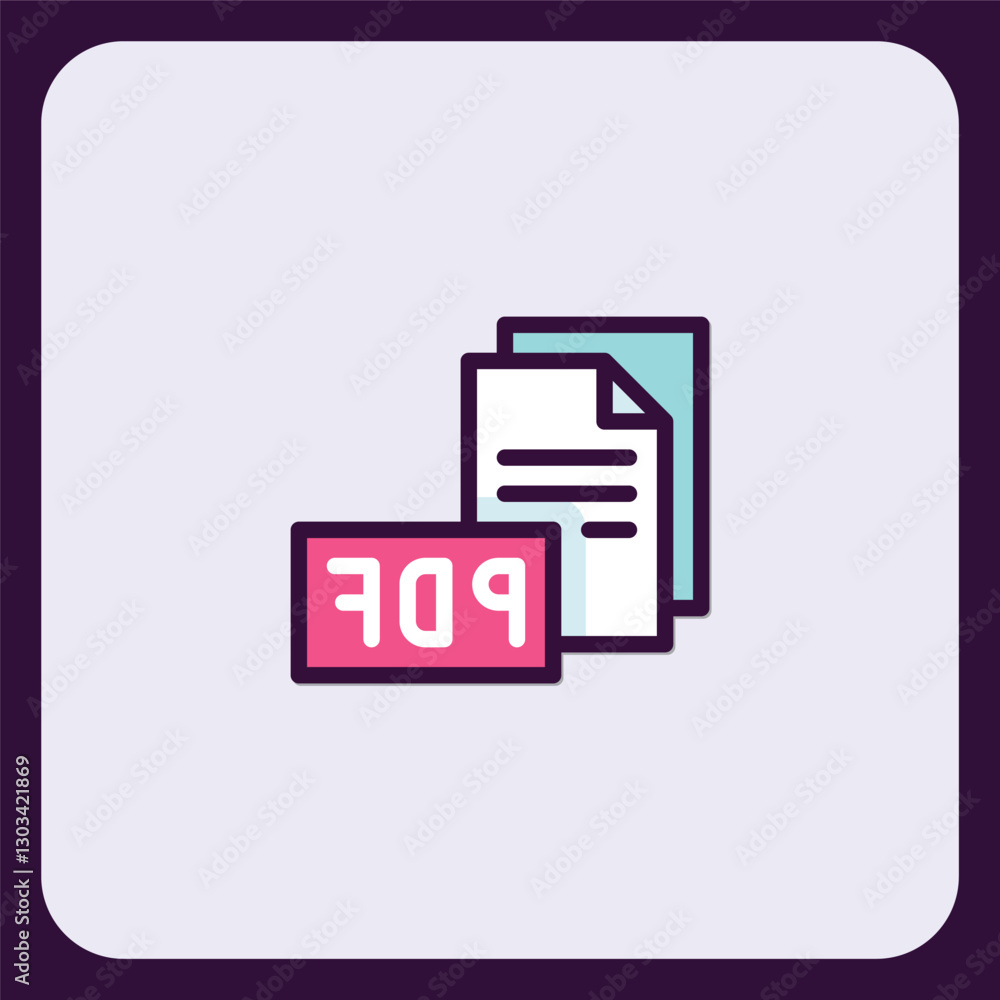 Poster minimalist pdf icon: digital document symbol for creative web design