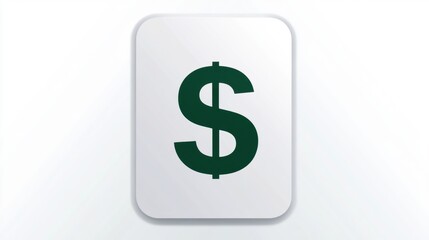 Fototapeta premium A sleek, modern green app icon with a 3D dollar sign. The glossy, rounded square design symbolizes finance, budgeting, and savings, ideal for financial applications.