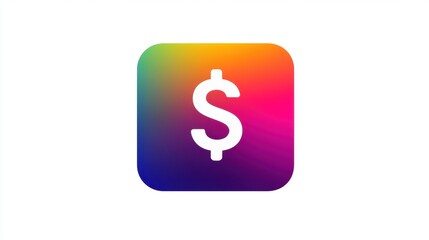 Obraz premium A sleek, modern green app icon with a 3D dollar sign. The glossy, rounded square design symbolizes finance, budgeting, and savings, ideal for financial applications.